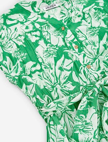 Robe avec Décolleté en V et Motif