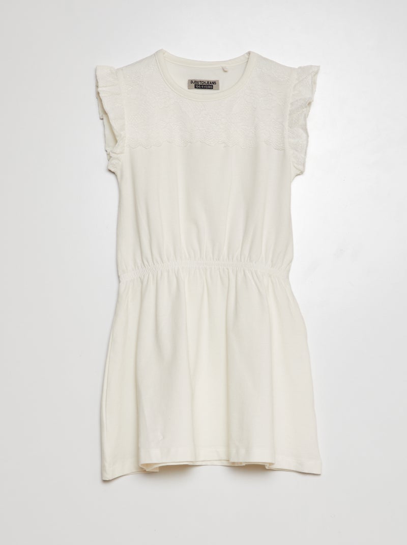 Robe avec dentelle blanc - Kiabi