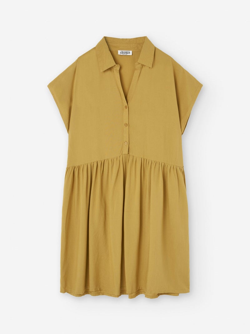 Robe avec des Boutons et des Fronces Vert - Kiabi