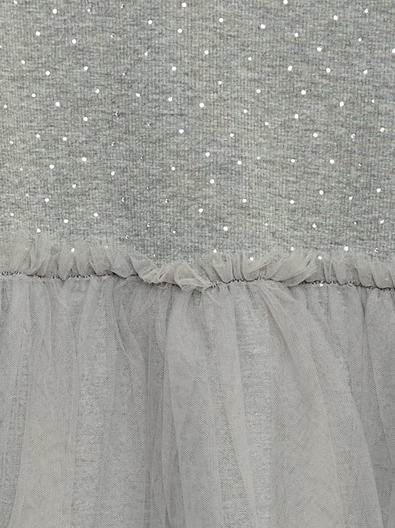 Robe avec effet 2 en 1 avec base en tulle Gris - Kiabi