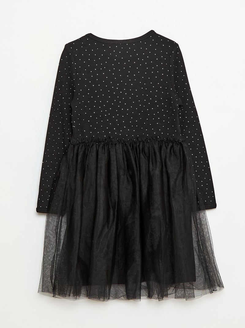 Robe avec effet 2 en 1 avec base en tulle Noir - Kiabi