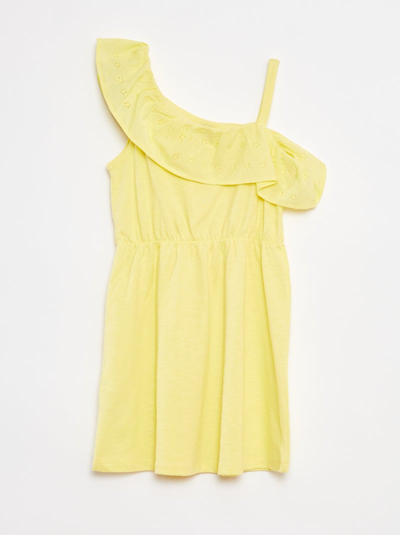 Robe Noire Une épaule Milly New York - Broderie Anglaise - Taille US 4 (XS/S) - Neuve Sans étiquette Papier