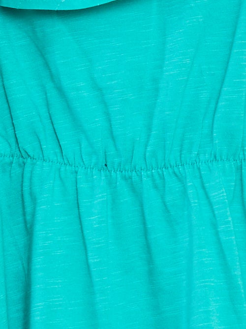 Robe avec épaule dénudée et broderies anglaises - Kiabi