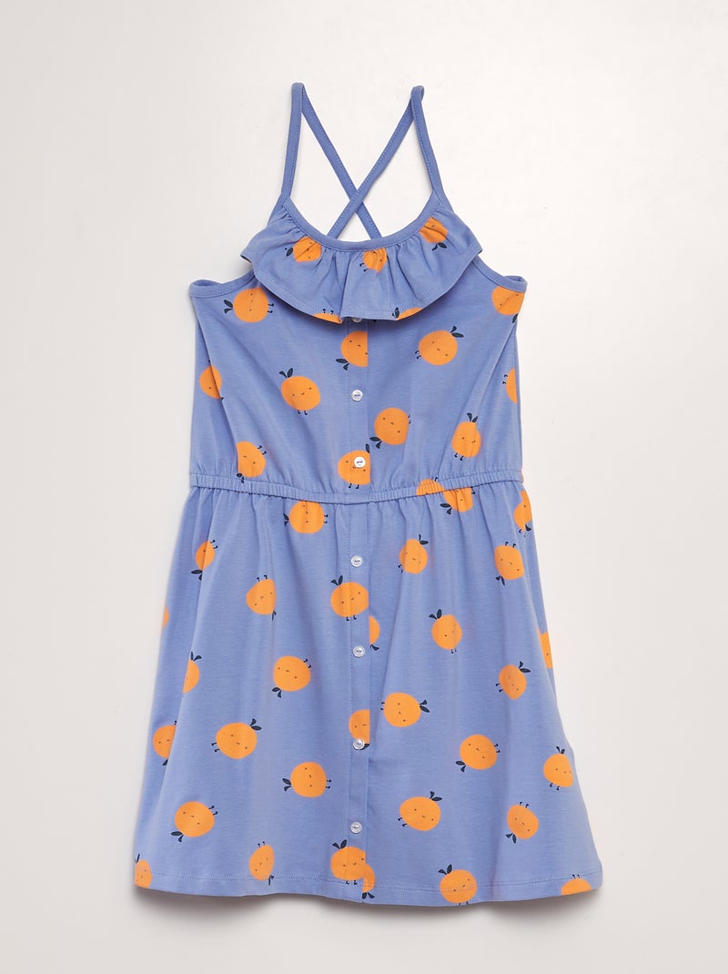 Robe avec fines bretelles croisées au dos Bleu - Kiabi