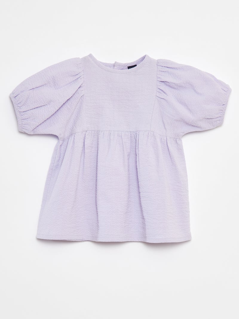 Robe avec manches ballon Violet - Kiabi