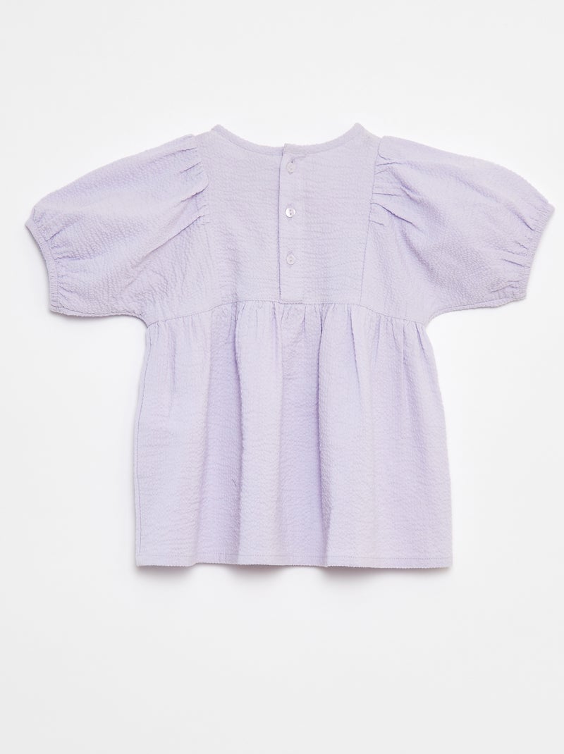Robe avec manches ballon Violet - Kiabi