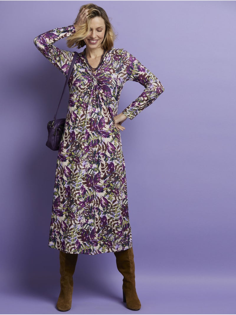 Robe avec noeud et effet drapé - DAXON Violet - Kiabi