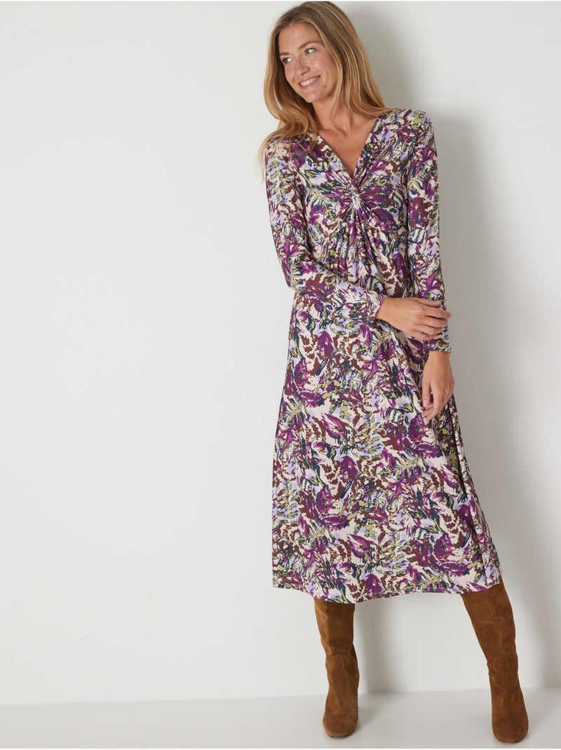 Robe avec noeud et effet drapé - DAXON Violet - Kiabi