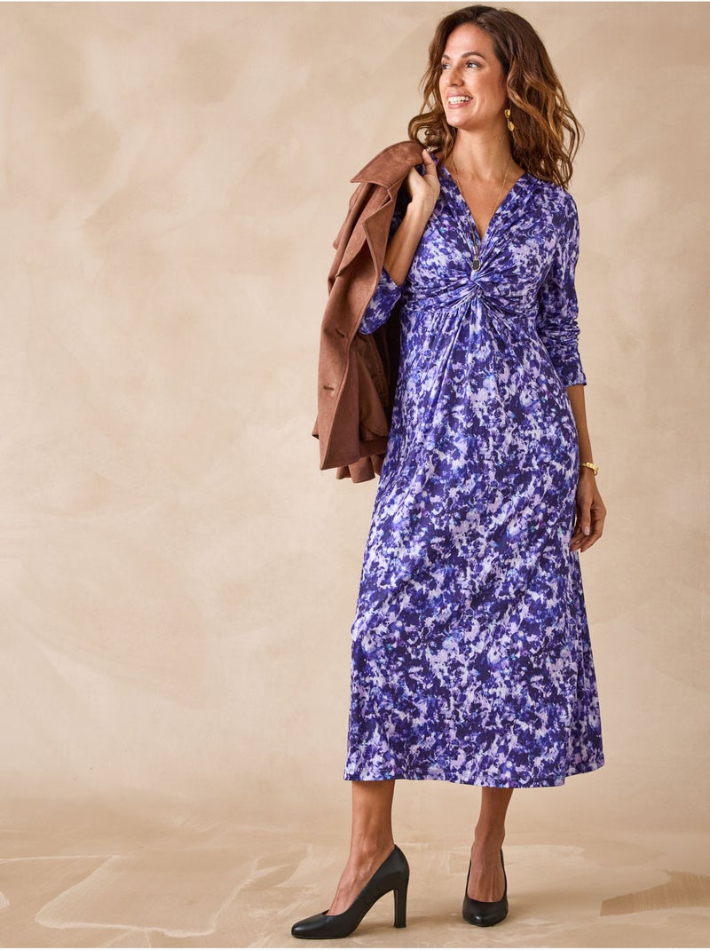 Robe avec noeud et effet drapé - DAXON Violet/Rose - Kiabi