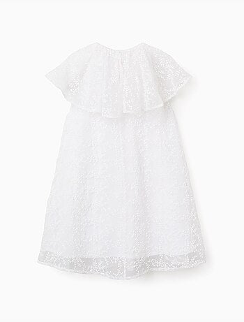 Robe avec nœud et manches cape à volants