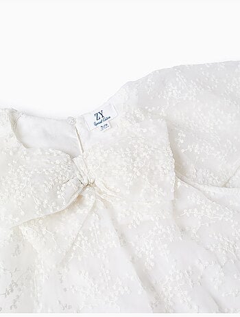 Robe avec nœud et manches cape à volants