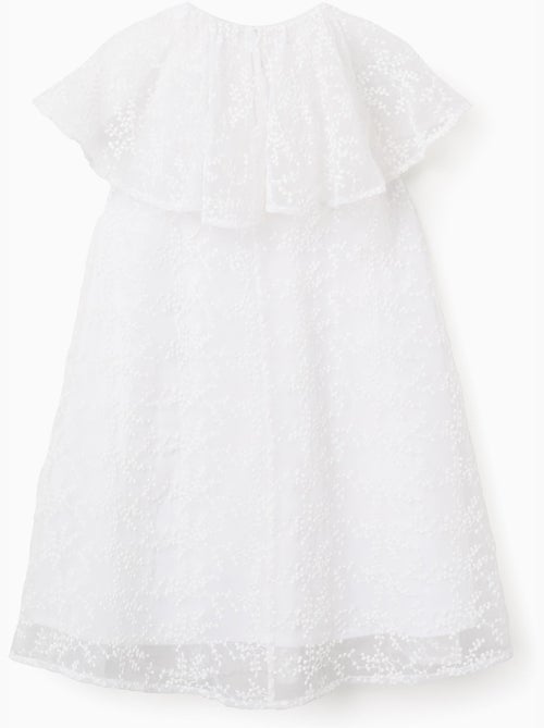 Robe avec nœud et manches cape à volants - Kiabi