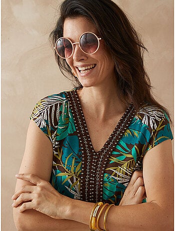 Robe avec perles fantaisie en maille