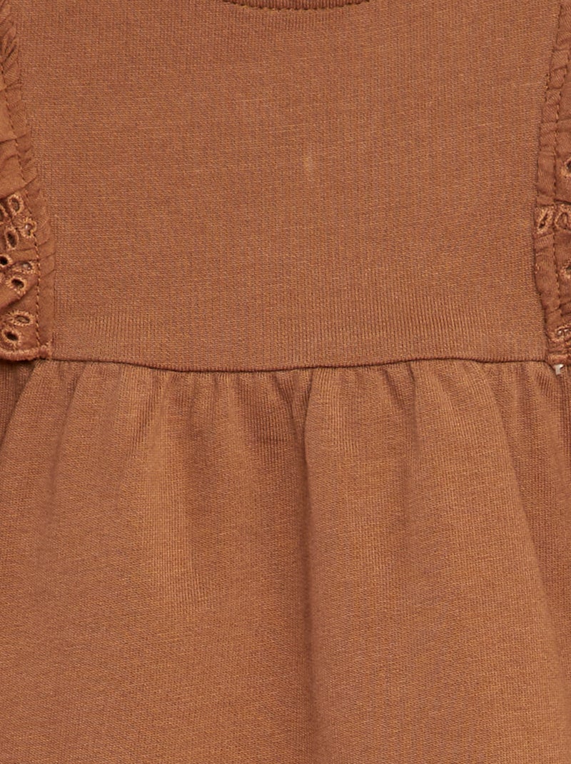 Robe avec volants en broderies anglaises Moutarde - Kiabi