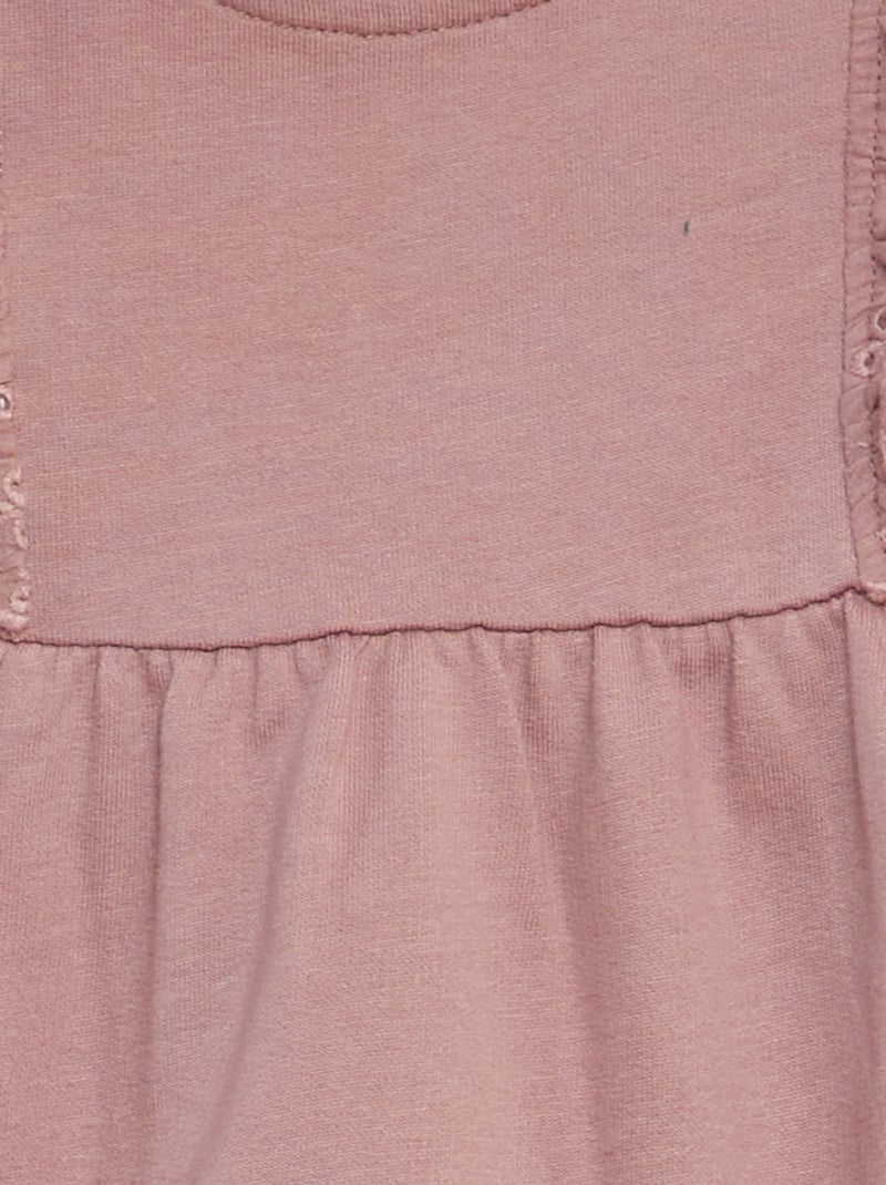 Robe avec volants en broderies anglaises Rose - Kiabi