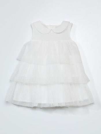 Robe bébé fille blanc 3 mois TEX BABY : la robe à Prix Carrefour