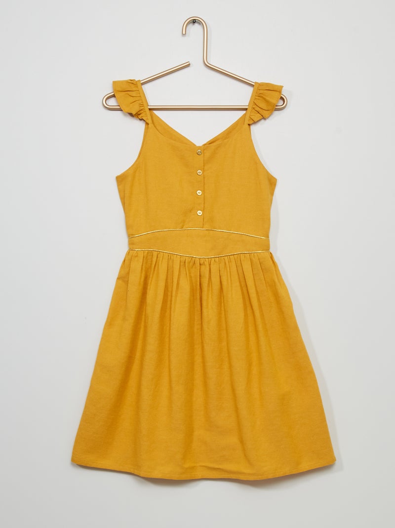 Robe avec volants Jaune - Kiabi