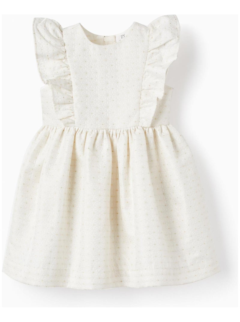 Robe avec Volants pour Bébé Fille manches courtes CÉRÉMONIE Blanc - Kiabi