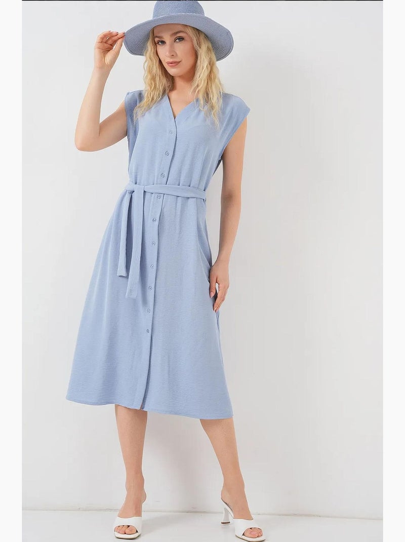 Robe ayrobin sans manches avec ceinture bdart Bleu clair - Kiabi