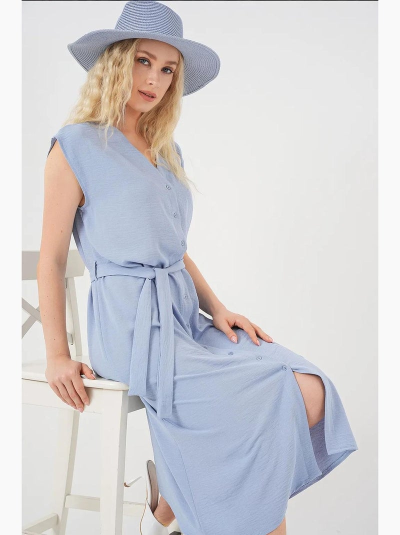 Robe ayrobin sans manches avec ceinture bdart Bleu clair - Kiabi