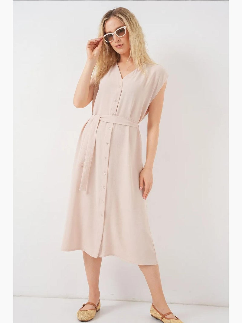 Robe ayrobin sans manches avec ceinture bdart Crème - Kiabi
