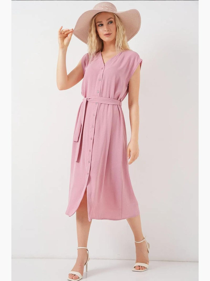 Robe ayrobin sans manches avec ceinture bdart Rose pâle - Kiabi