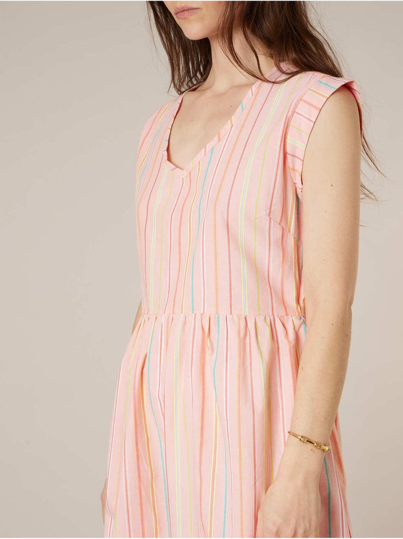 Robe babydoll femme en 100% coton 'Deeluxe' Orange corail - Kiabi