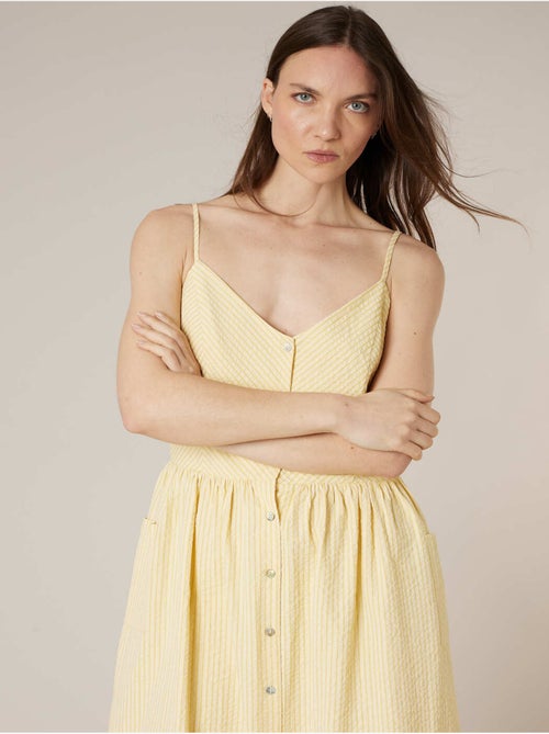 Robe babydoll femme texturée 'Deeluxe' - Kiabi