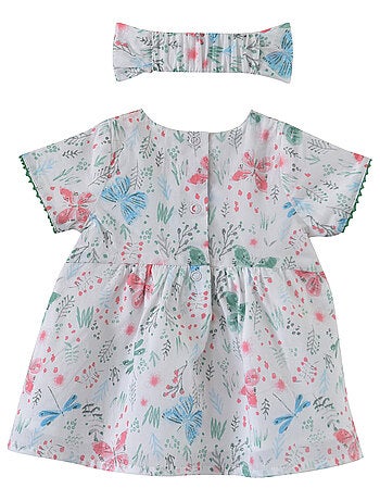 ROBE + BANDEAU EDELWEISS EN VOILE COTON