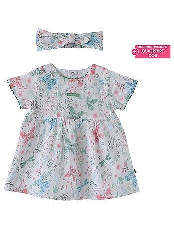 ROBE + BANDEAU EDELWEISS EN VOILE COTON