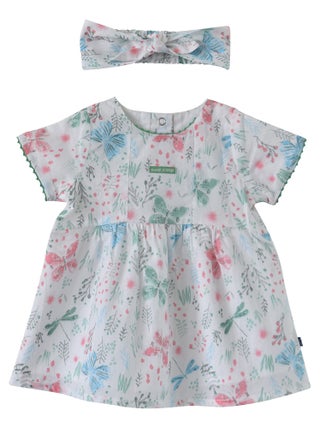 ROBE + BANDEAU EDELWEISS EN VOILE COTON