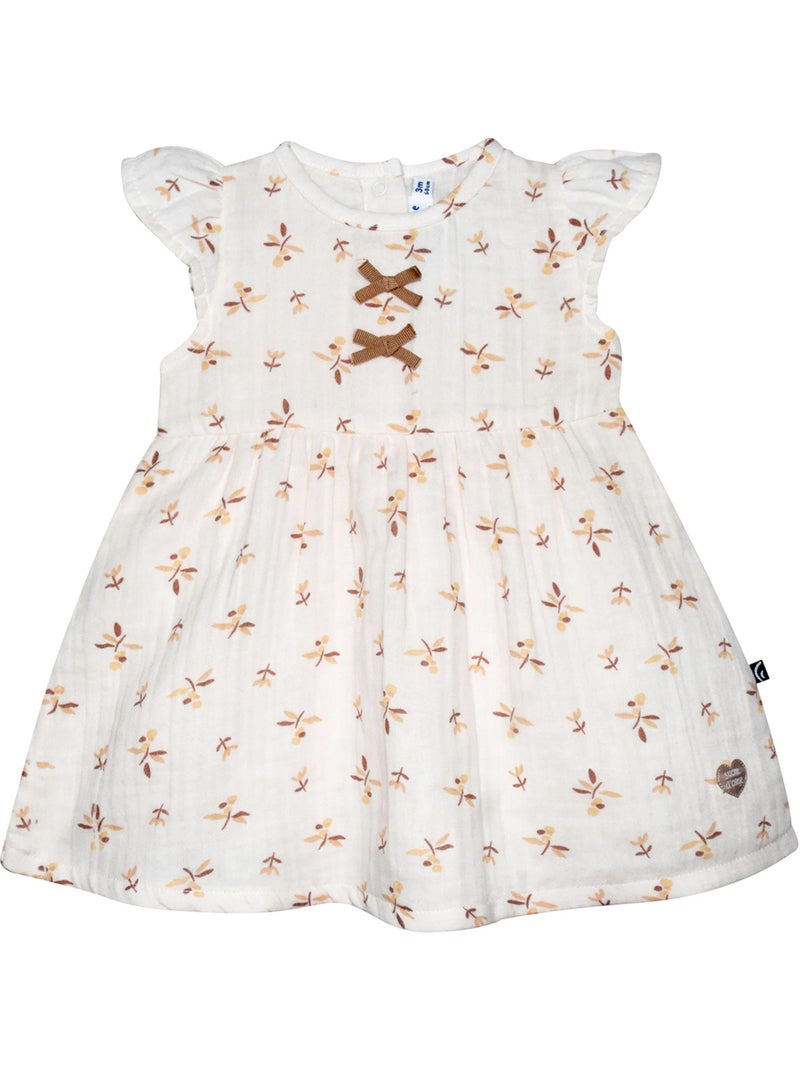 ROBE BANDEAU RAFIKA MANCHES COURTES BEBE Beige - Kiabi