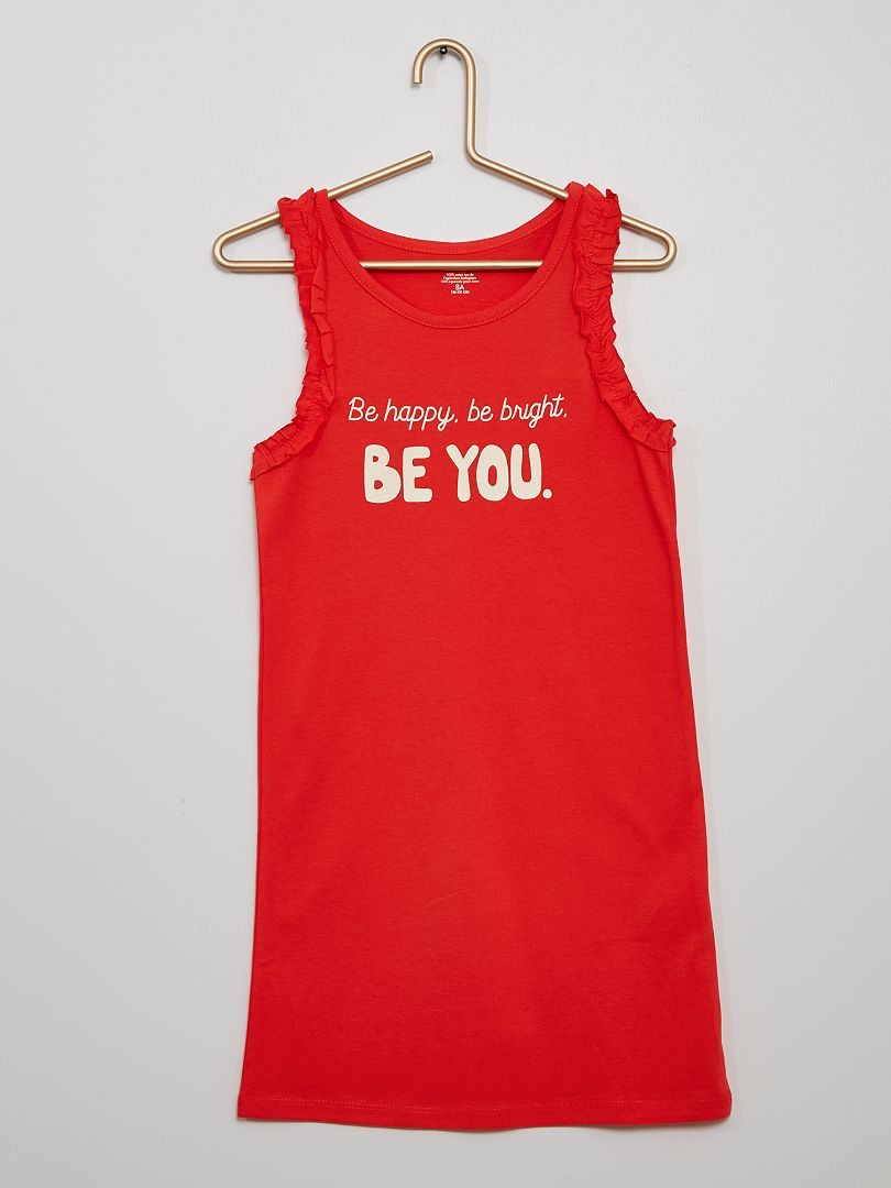 Robe 'Be happy, be bright, be you' rouge - Kiabi