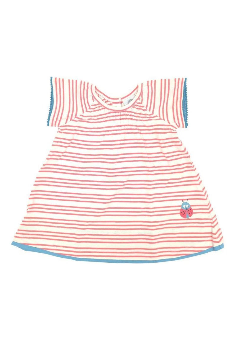 Robe Bébé Bio Rayée à Volant Rouge - Kiabi