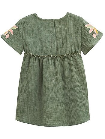 Robe bébé en gaze de coton + chouchou Pivoina