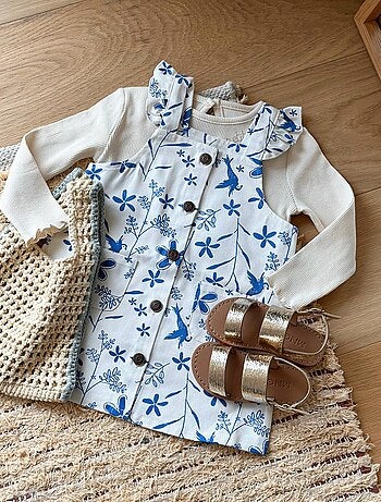 Robe bébé en jean écrue Océan d'amour