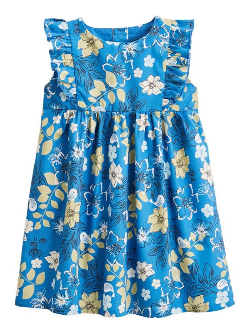 Robe bébé en popeline Flora Bleu - Kiabi