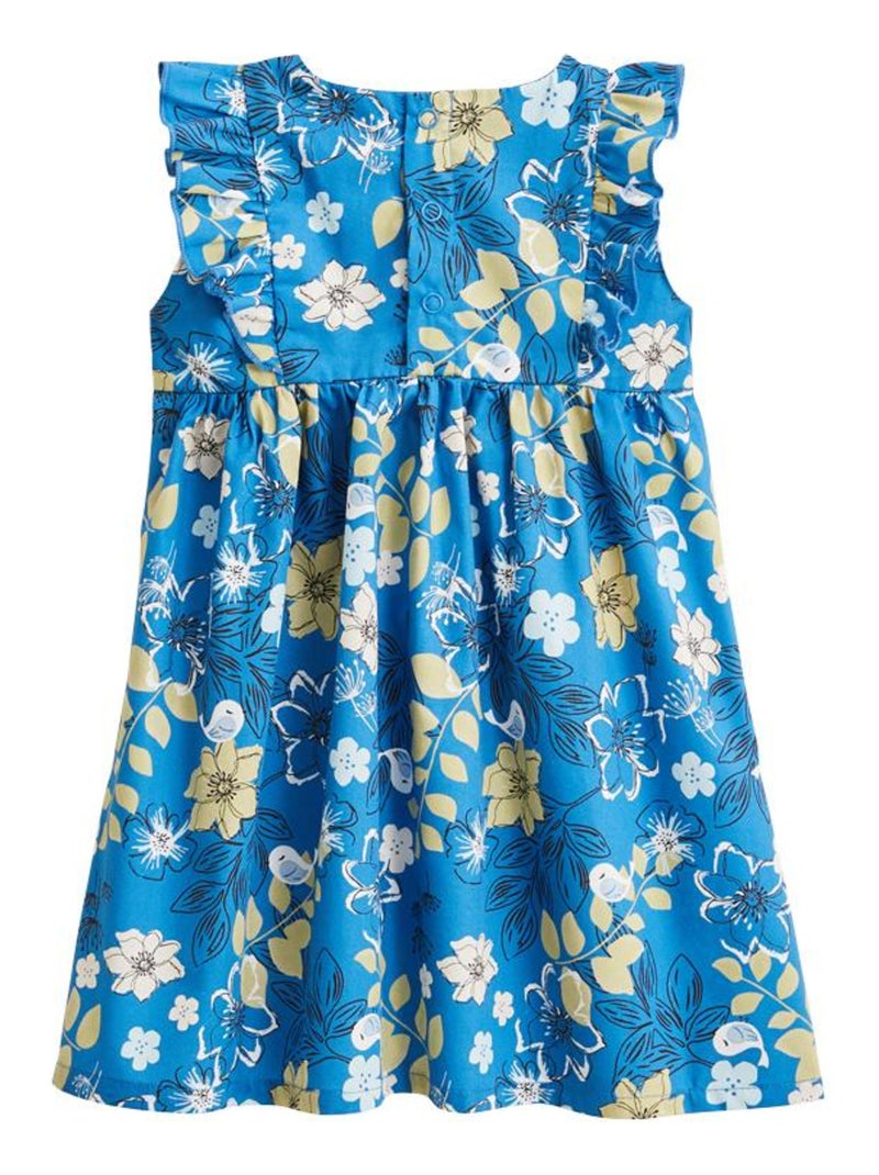 Robe bébé en popeline Flora Bleu - Kiabi