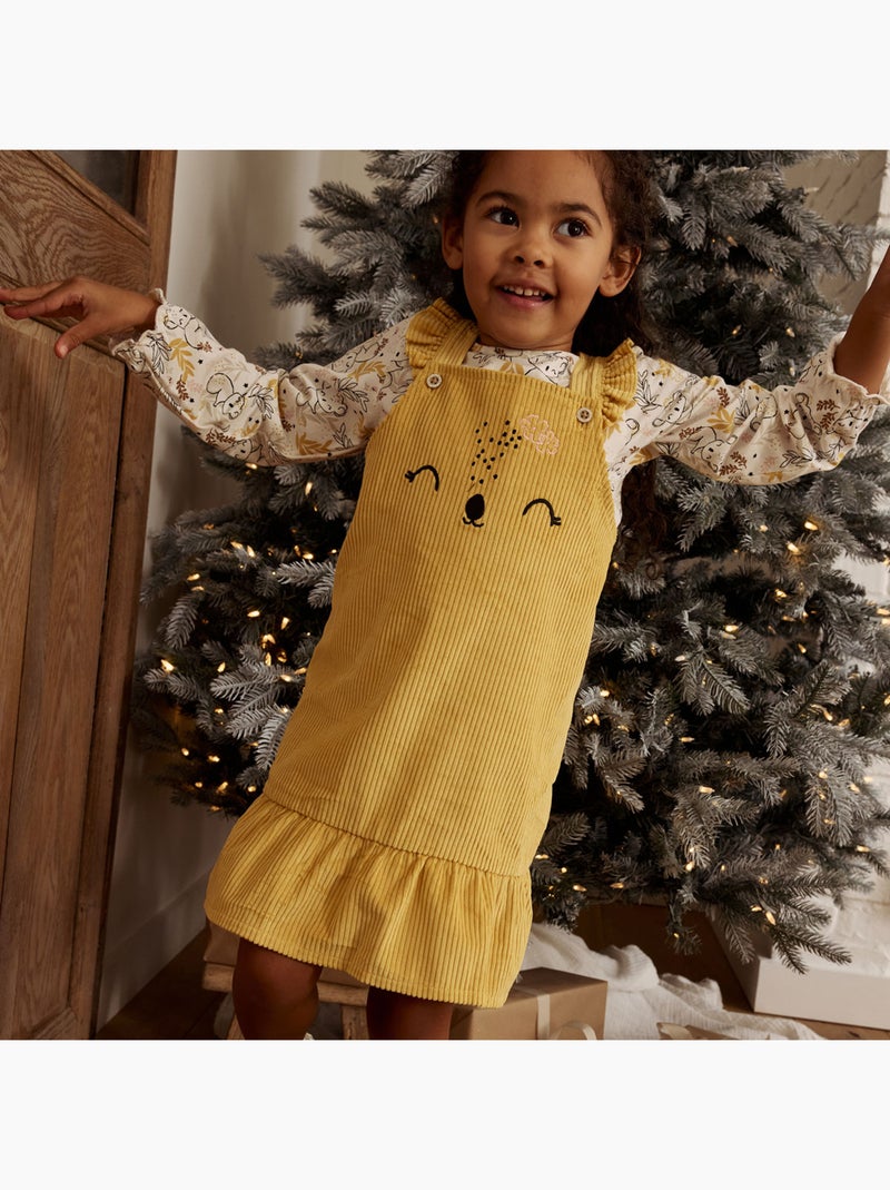 Robe bébé en velours côtelé Adele Jaune - Kiabi