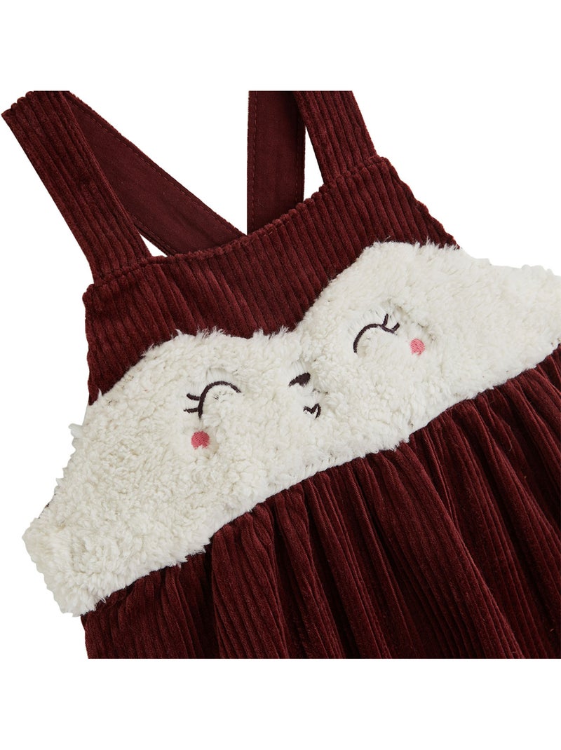 Robe bébé en velours côtelé aimée Bordeaux - Kiabi