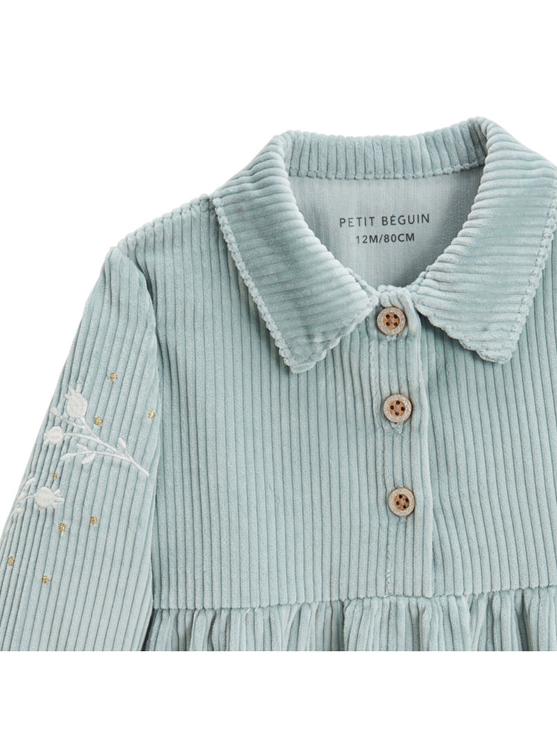 Robe bébé en velours côtelé Alma Bleu Fille Kiabi