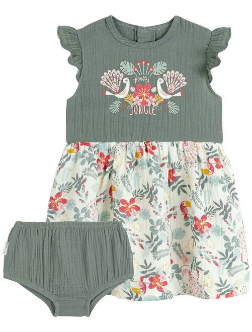 Robe bébé et culotte en gaze de coton Pretty Jungle - Kiabi