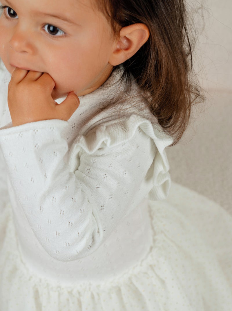 Robe bébé fille avec tricot Noukie's Ecru - Kiabi