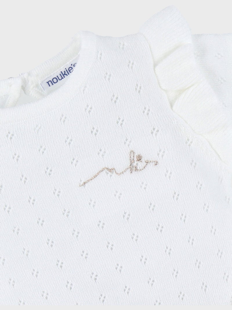 Robe bébé fille avec tricot Noukie's Ecru - Kiabi