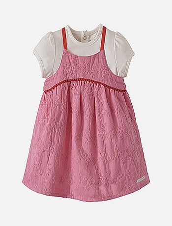 ROBE BEBE FILLE ROSE + TEE SHIRT