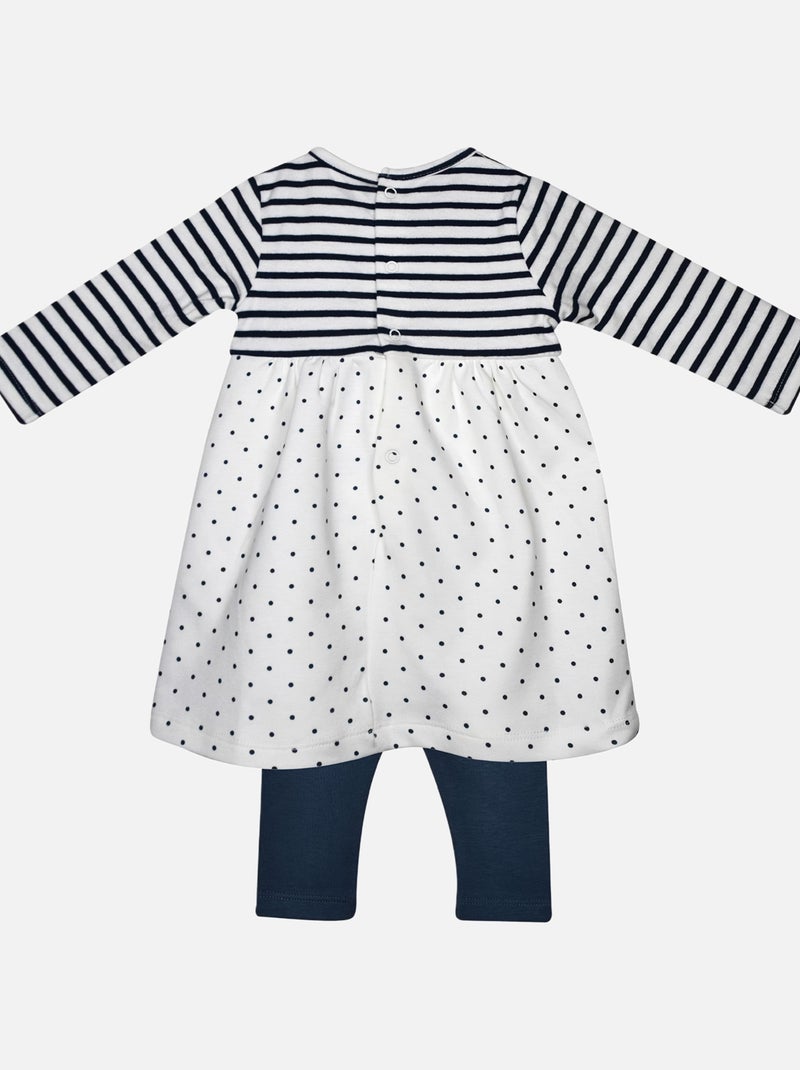 ROBE BEBE + LEGGING MAILLE FADIME Bleu - Kiabi