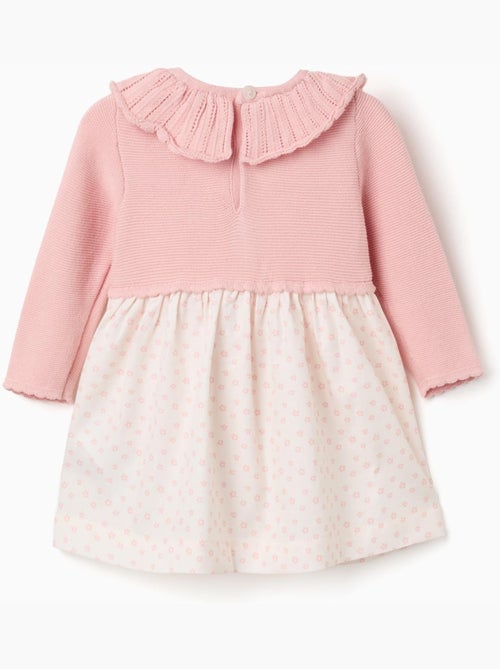 Robe bi-matière à motif floral - Kiabi