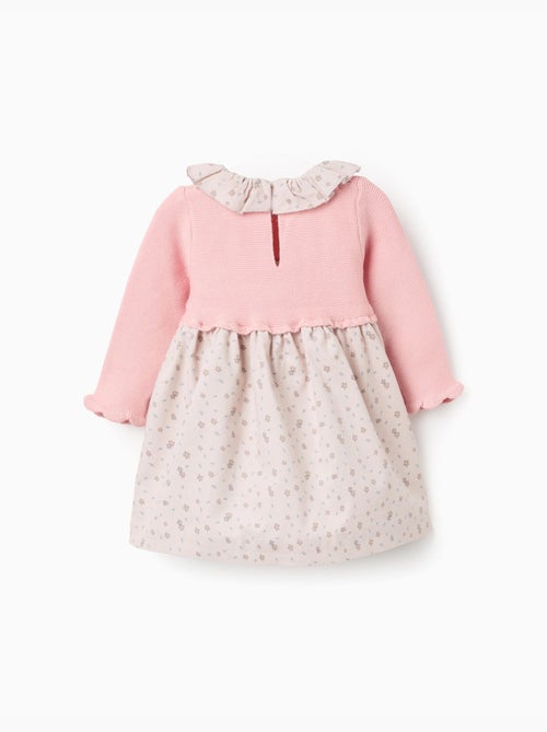 Robe bi-matière à motif floral - Kiabi