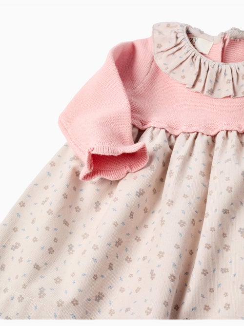 Robe bi-matière à motif floral - Kiabi