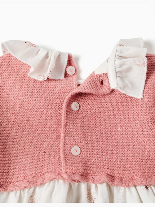 Robe bi-matière avec imprimé floral - Kiabi